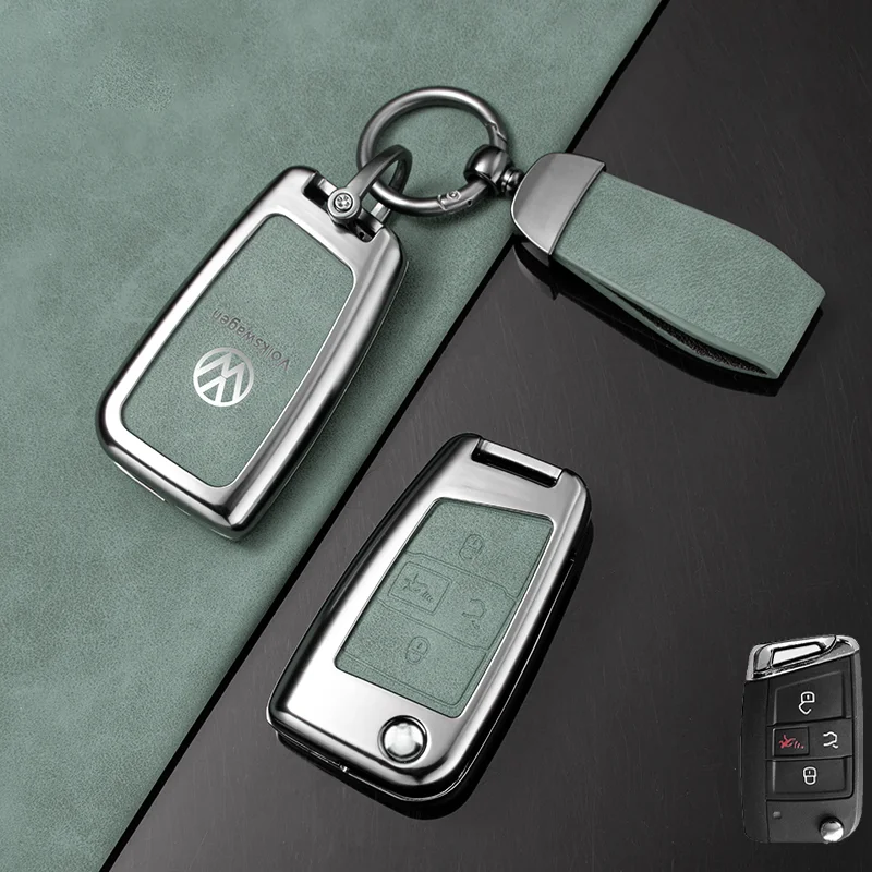 4Buttons Zinc Alloy Car Remote Key Case Cover Shell Holder For VW Volkswagen Atlas Golf GTI Jetta Tiguan Polo 2016 2017 Golf7 MK - view 5