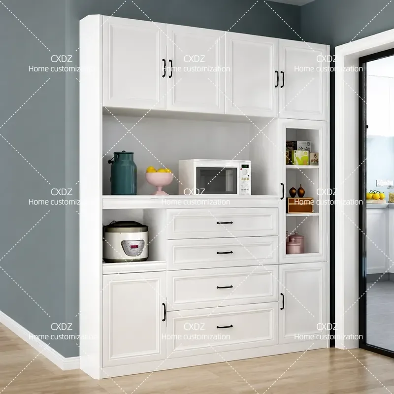 Modern Simple Side Cabinet Microwave Oven Storage Multi Functional Nordic Style Economical Kitchen Furniture Custom G-210