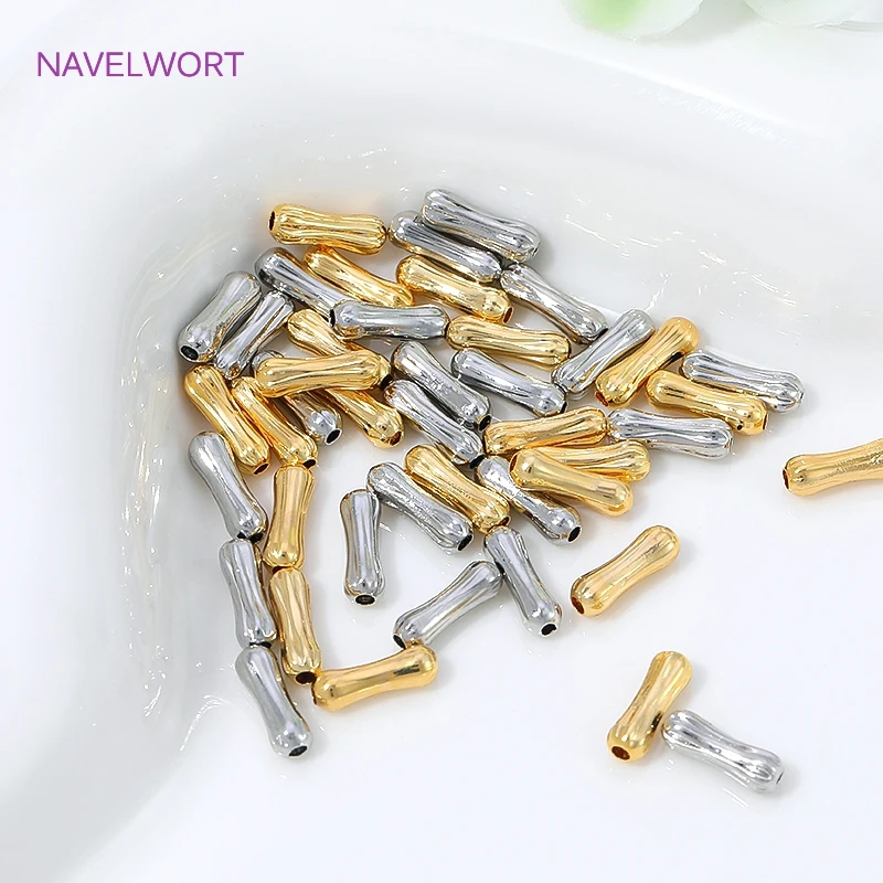 7mm Perlen-Separator, 18K vergoldete knochenförmige Röhrchenperlen für die Schmuckherstellung, Messing-Abstandsperlen, DIY-Armband-Zubehör – Detail 30