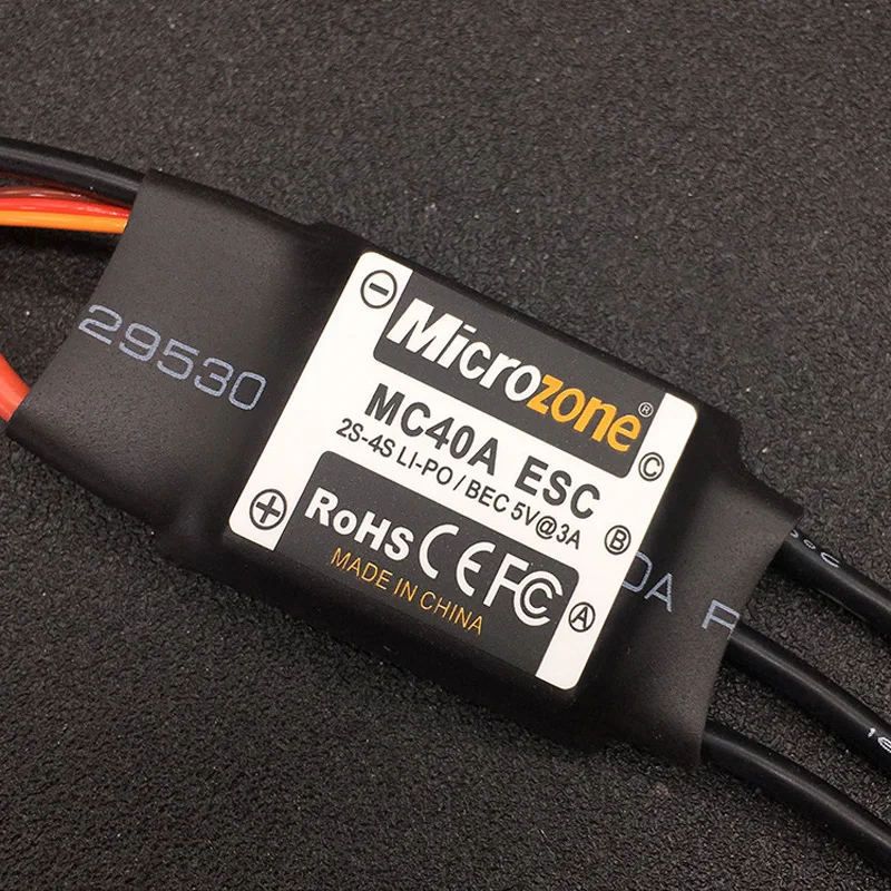 Microzone RC فرش 30A 40A ESC 2-4S الكهربائية سرعة تحكم مع 5V 3A BEC ل DIY Drone طائرة Multicopter هليكوبتر