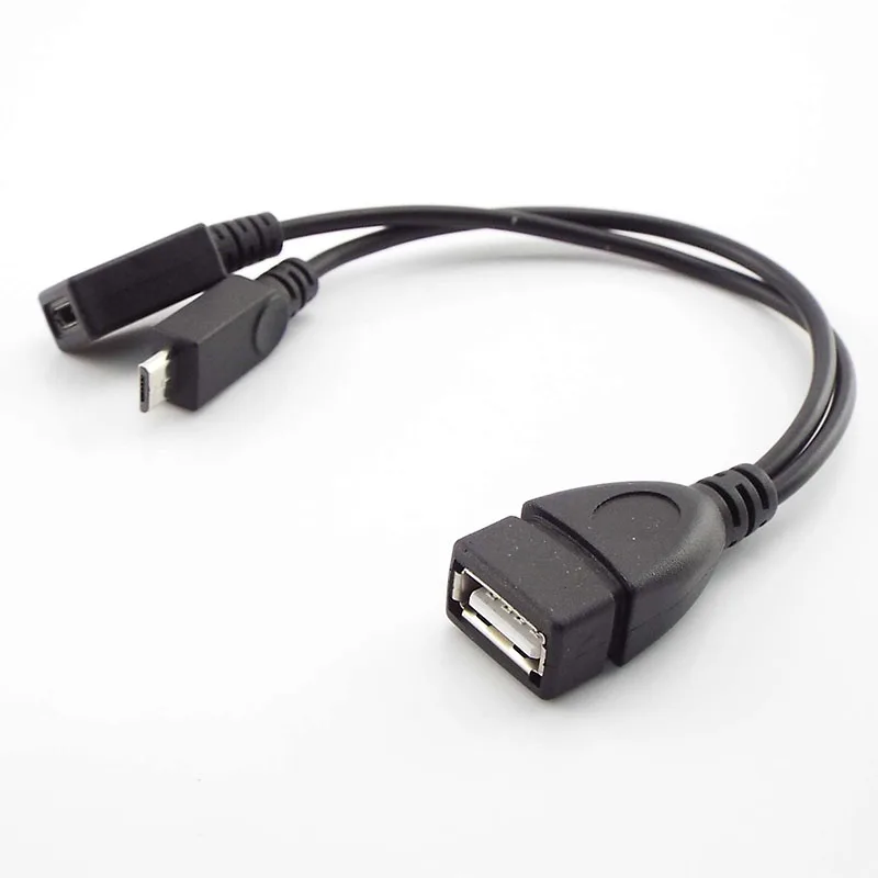 2 in 1 OTG Micro Usb Host Power Y Splitter Usb Adapter to Mirco 5 Pin Male Female Micro USB Port OTG Charging Cable C3