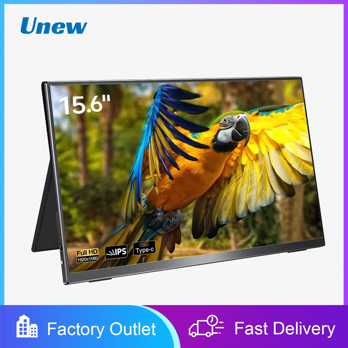 15.6 Inch Portable Monitor FHD 1920X1080 Display Mobile Extended Screen Compatible With HDMI Type-C PS4/5 XBOX Switch PC Mac