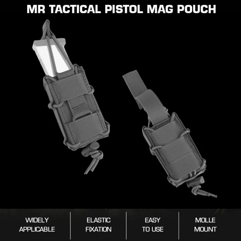 

MR Tactical Pistol Duty Mag Pouch | Quick-Release Pistol Magazine Holder | For Lightweight Belt/Waistband