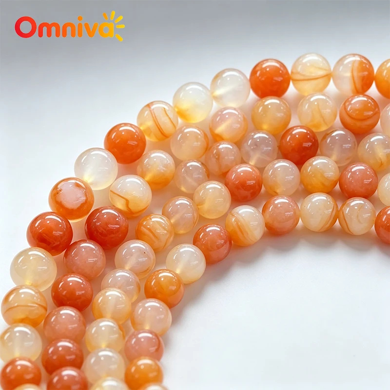 Natural Pink Agate Round Beads Loose Gemstone Beads for Jewelry Making DIY Bracelet Necklace 4mm 6mm 8mm 10mm 12mm 15inch Strand