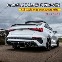 For AUDI A3 S-Line S3 8Y Saloon 2020-2024 Not for (RS3) Car Rear Bumper Honeycomb Decorative Strip Spoiler RS3 Performance