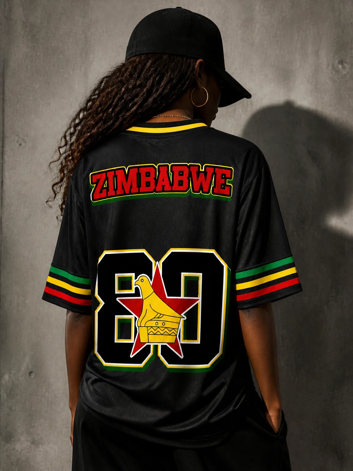 Zimbabwe Football Jersey 2026 Women T-shirt National Print V-neck Retro Hiphop Camiseta Summer Short Sleeve Sports Tops