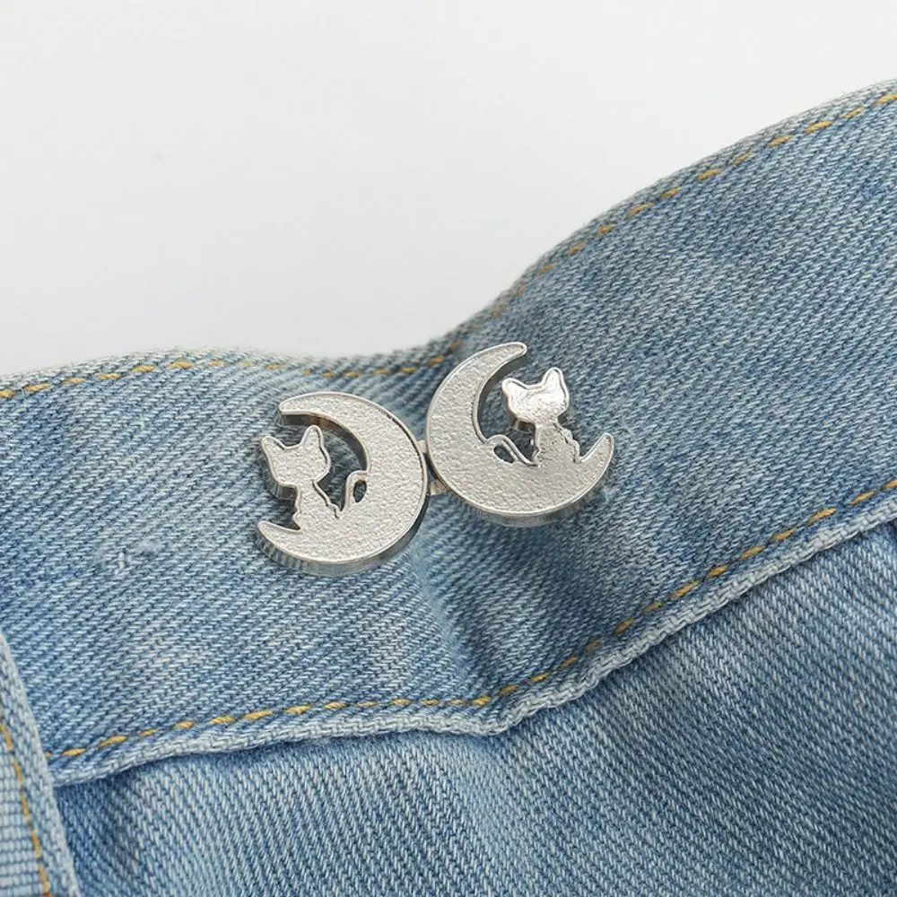 Exquisite Nail-free Butterfly Button Adjuster Invisible Cat Waist Buckle Wing Pants Tightener Unisex