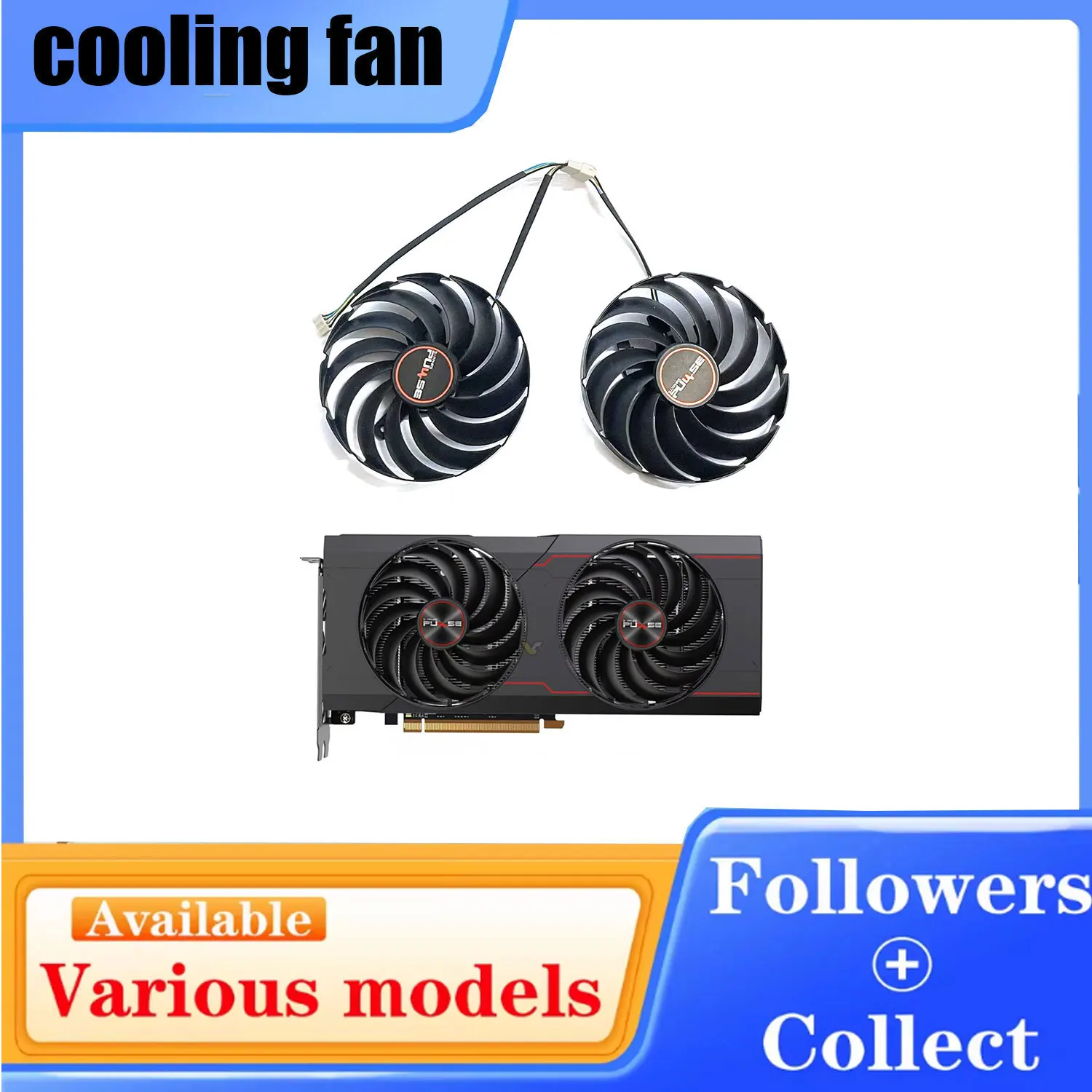 Brand New 95MM 4PIN FD10015M12D FDC10U12D9-C RX6700 XT GPU Fan for SAPPHIRE Radeon RX6700 6700XT PULSE Graphics Card