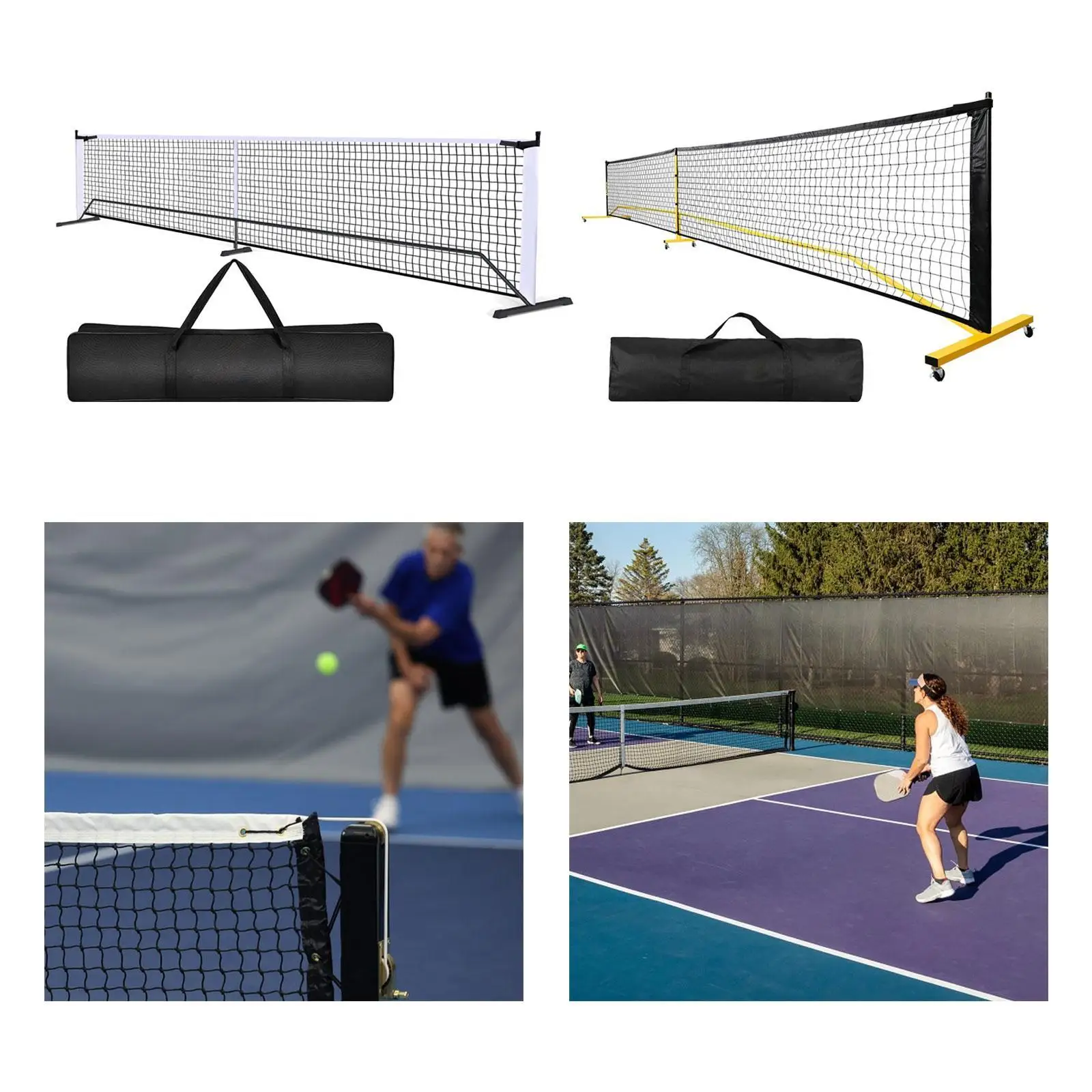 

Portable Pickleball Net System 22ft Badminton Net for Game Training Driveway