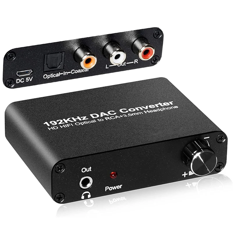 5.1CH DAC Converter Audio Decoder Digital Optical Coaxial Toslink to 3.5mm Jack Support for AC-3 DTS 5.1 2.0CH