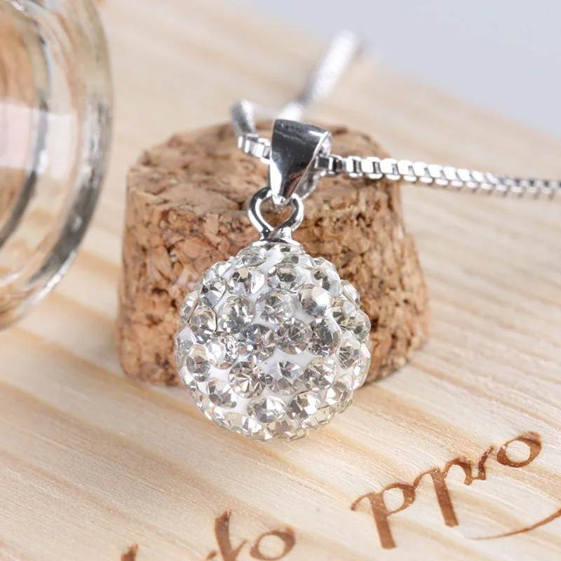 

Exquisite 925 Sterling Silver Round Zircon Pendant Necklace for Women, Charming and Stylish Wedding Accessory