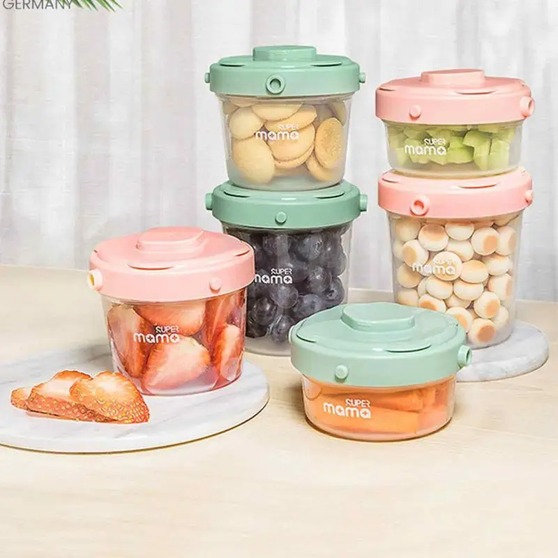 

3pcs Stackable Baby Food Storage Containers Infant Milk Powder Essential Cereal Snack Storage Jars With Lids Feeding Supplies