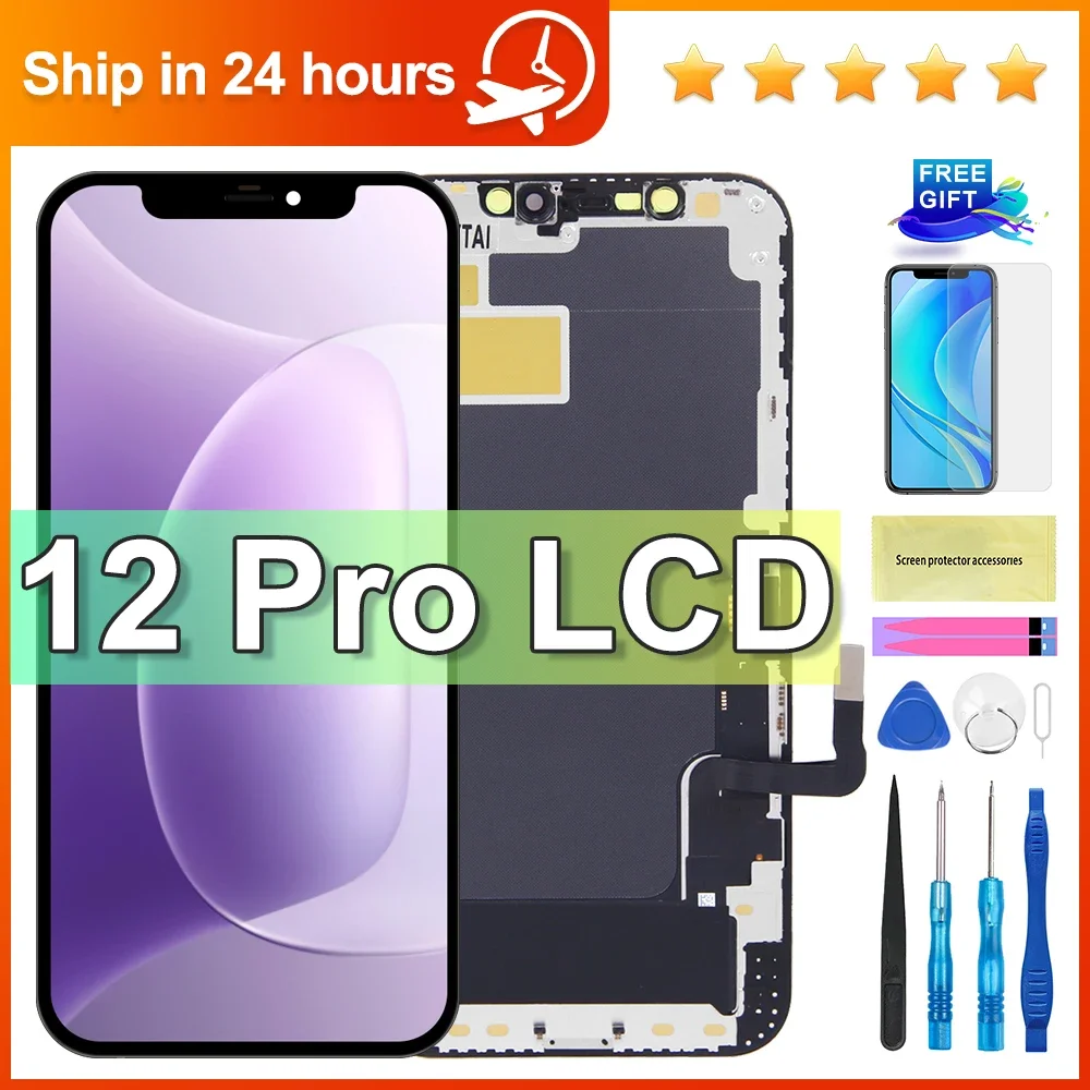 

Для iPhone 12 pro 6,1-дюймовый OLED-экран, ЖК-дисплей, дигитайзер сенсорного экрана в сборе, запасные части для iPhone 12 pro