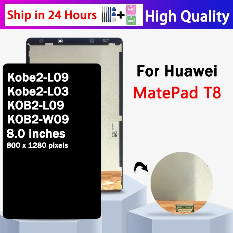 

KOB2-W09 KOB2-L09 BZD-AL00 ЖК-дисплей премиум-класса для Huawei MatePad T8 T 8 8,0, ЖК-дисплей с цифровым преобразователем сенсорного экрана в сборе