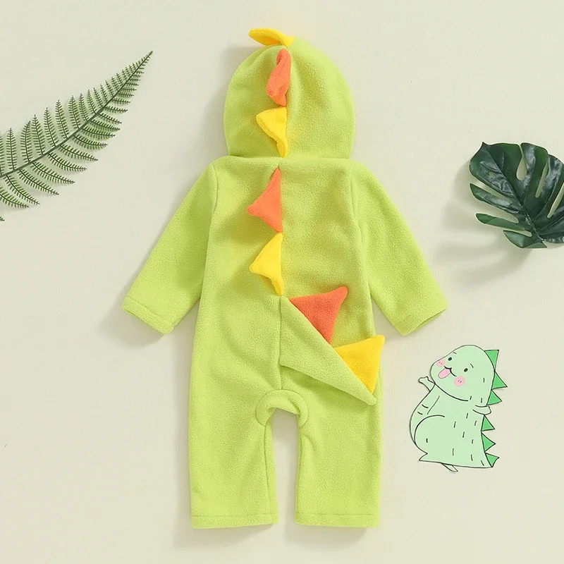 Halloween Cartoon Dinosaur Costume for Baby Long Sleeve Jumpsuits Role-Play Pajamas Costume Cosplay Party Outfits