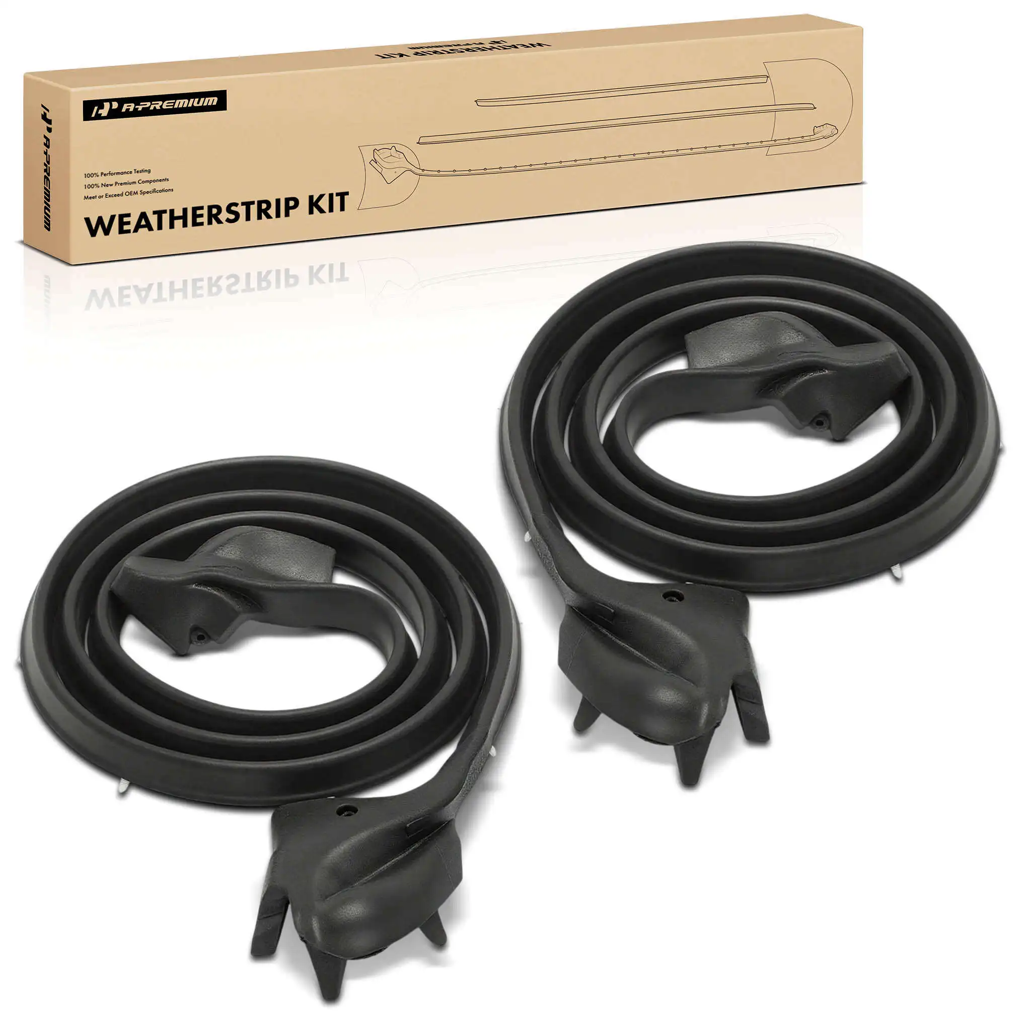 A-Premium Driver & Passenger Side Door Weatherstrip Seal for Chevrolet Camaro 1970-1981 Pontiac Firebird 1970-1981