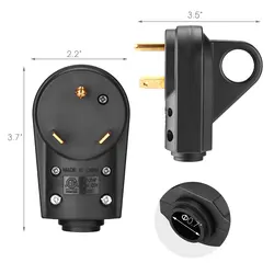 30AMP RV Replacement Male Plug with Easy Unplug Design, ETL Certified