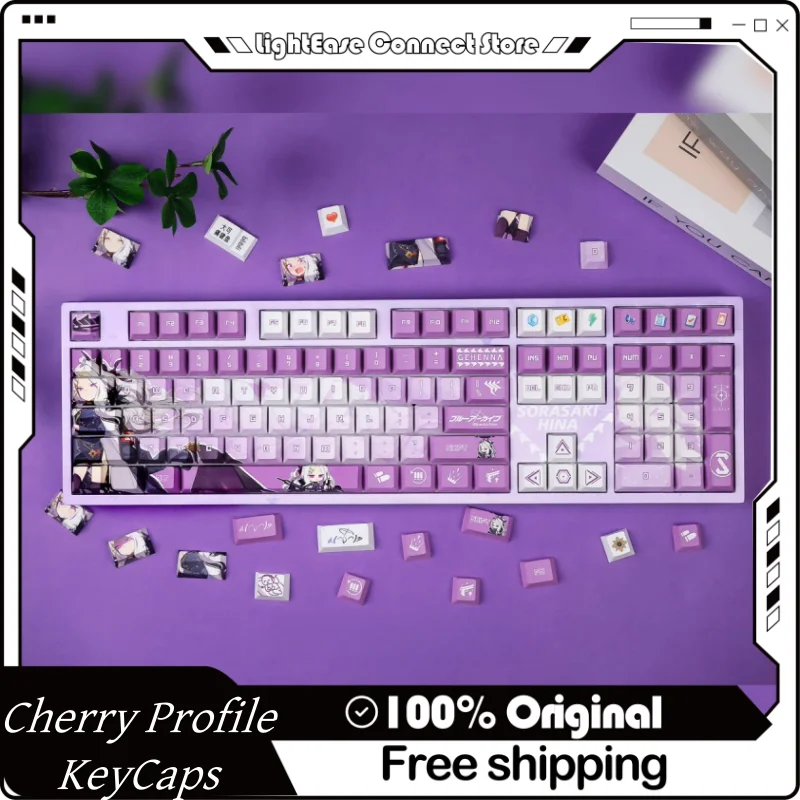 Bluearchive Sorasaki Hina Theme Keycaps 120 Keys Cherry Profile Thermal Sublimation Mechanical Keyboard Cartoon Anime Keycaps