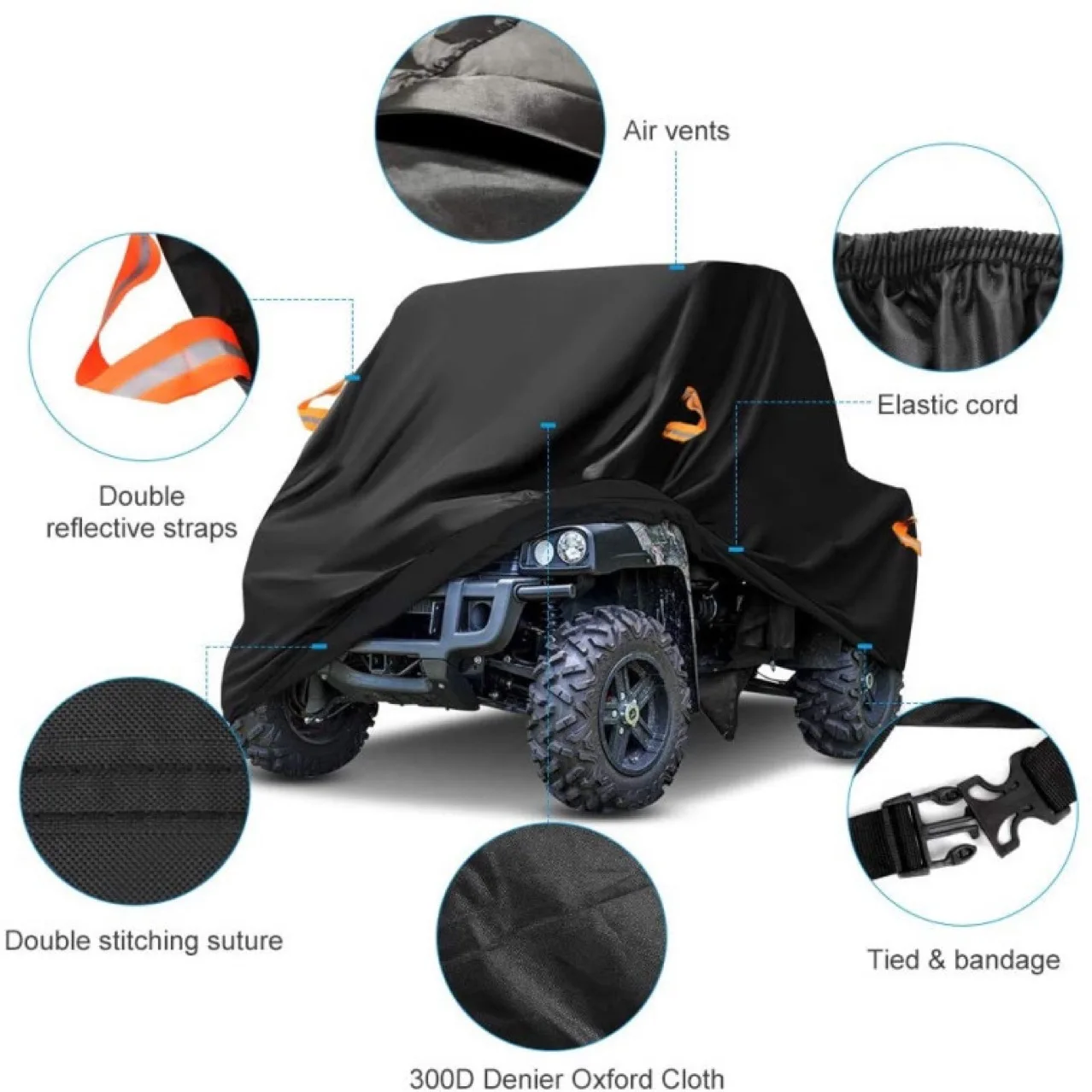 UTV 420D Oxford Cloth Utility Vehicle Storage Cover For Can-Am Maverick X3 Max Polaris RZR PRO XP 4 1000 General