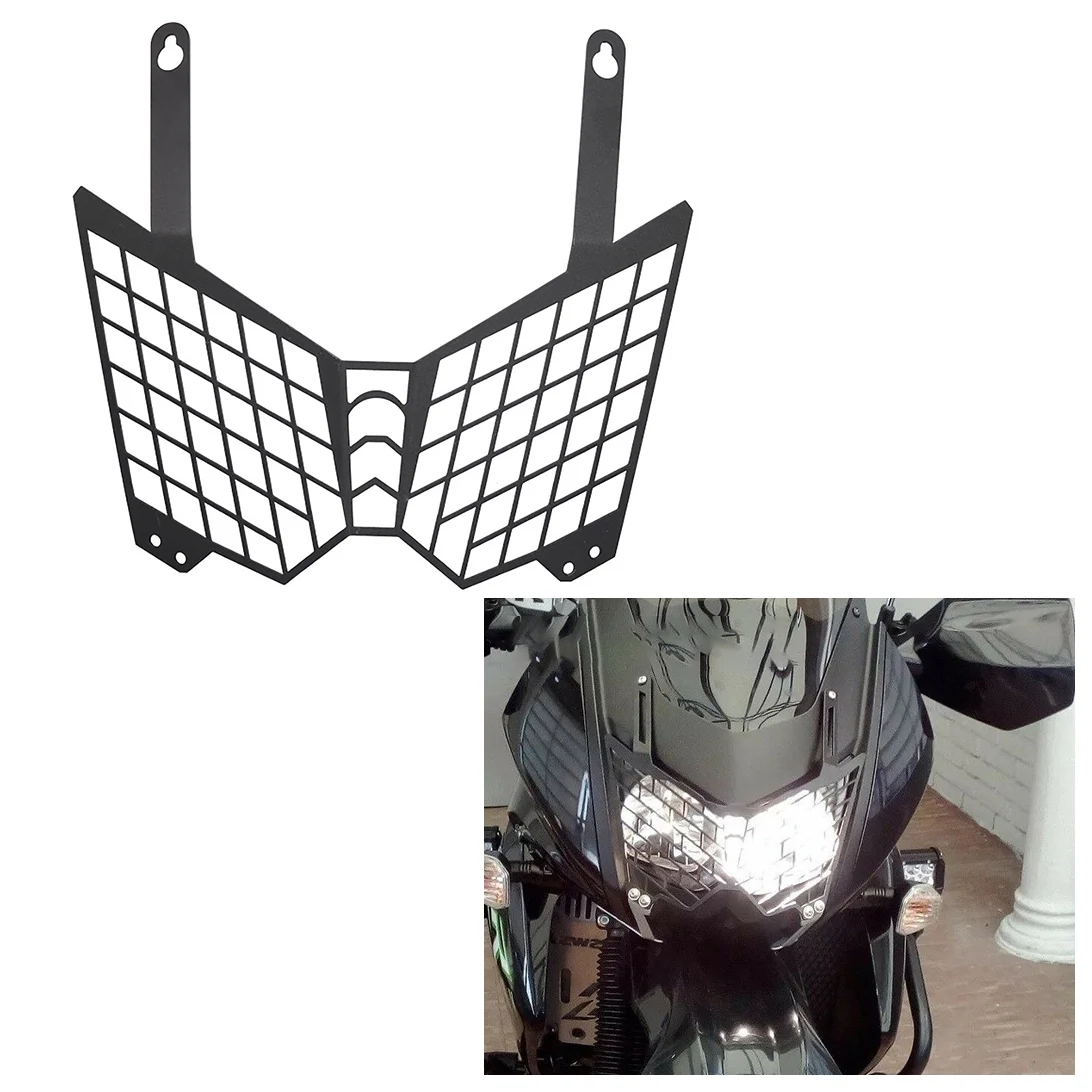 Motorcycle Aluminum Headlight Grille Guard Cover Protector for KLR650 2008-2015