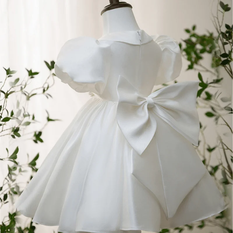 Baby Girl Princess Tutu Dress Infant Toddler Child Vestido Birthday Puff Sleeve Bow Frock Birthday Elegant Baby Clothes 1-12Y