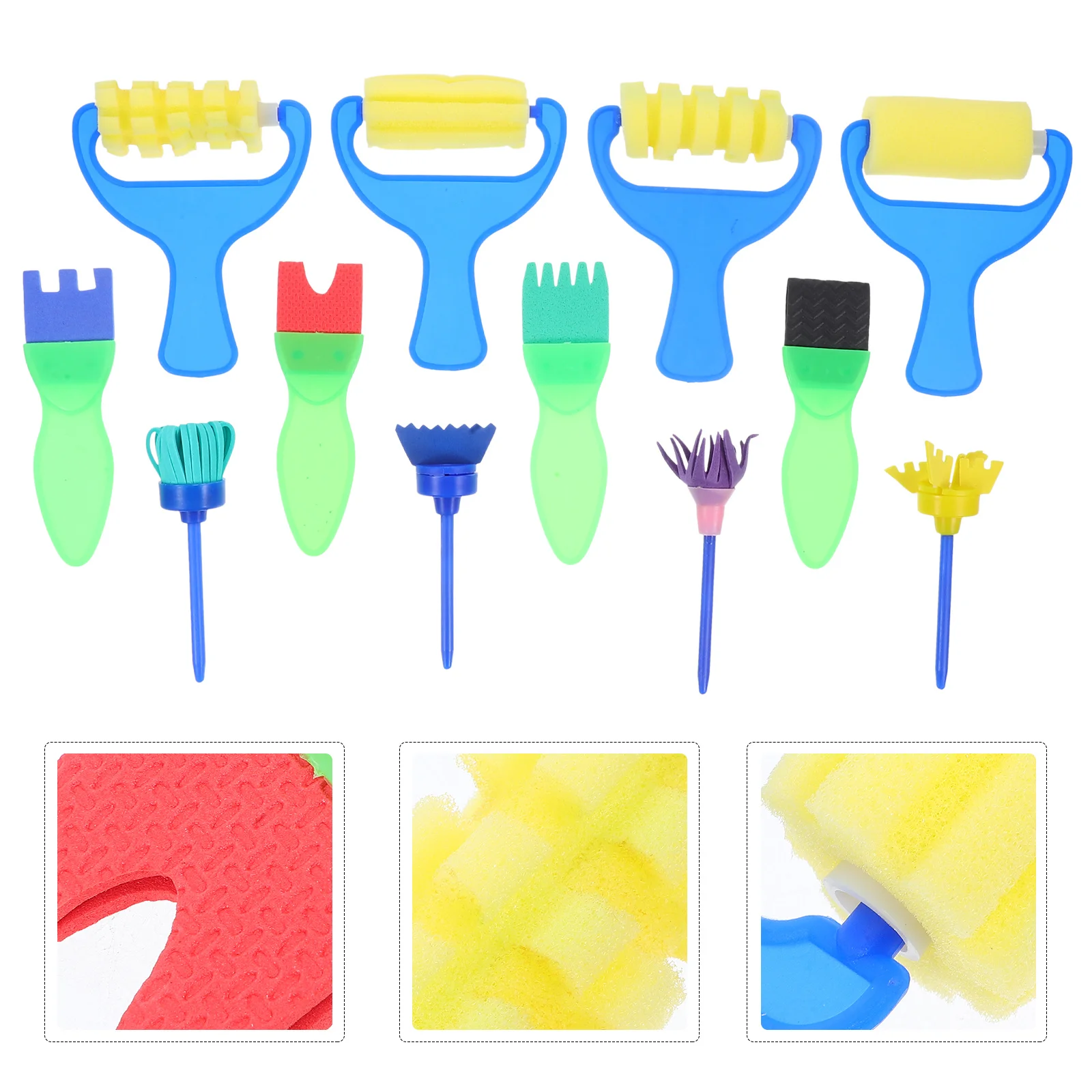 

12Pcs Sponge Painting Rollers Kids Drawing Set Early Education Creative Washable Art Tools Paint Roller Set Painting Kit