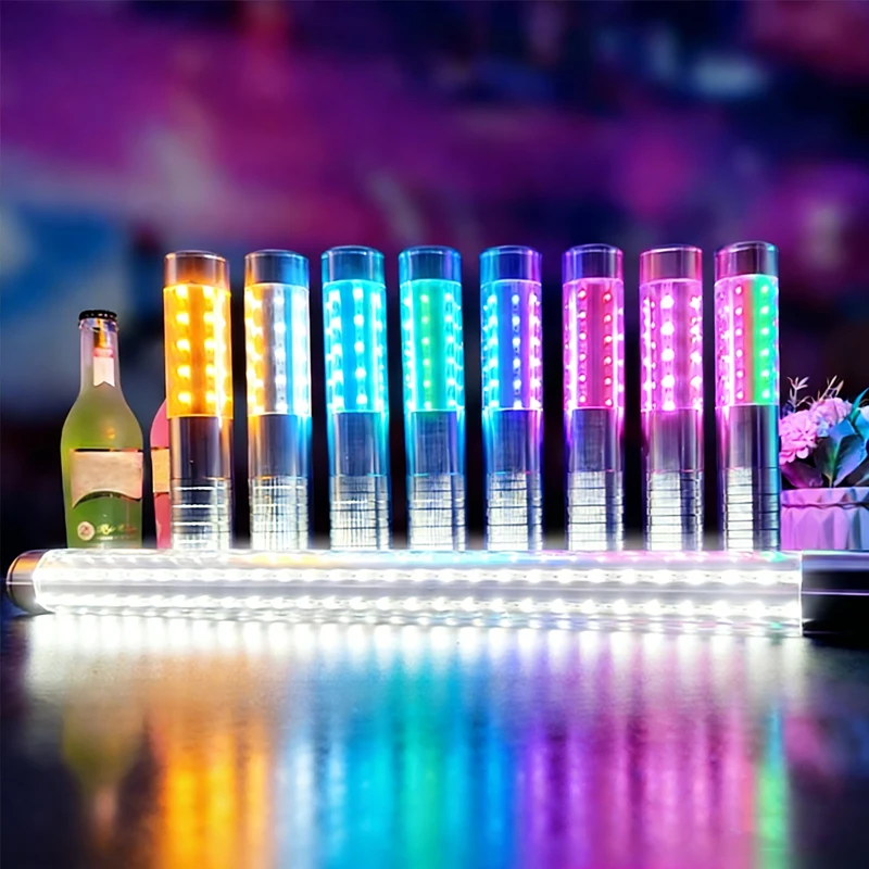 

Bar Champagne Bottle Service Light Aluminium Metal Nightclub Led Strobe Baton Flash Stick Electronic Bottle Sparklers for Party