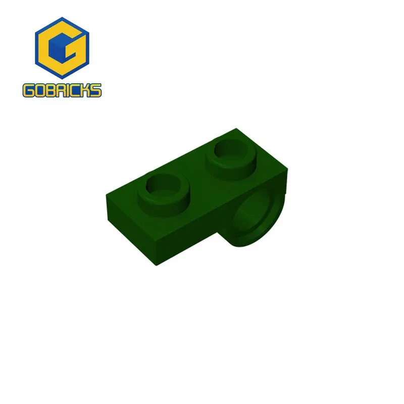 Gobricks piastra in mattoni da 10 pezzi modificata 1x2 con foro per perno sul fondo compatibile con lego 18677 28809 pezzi di giocattoli per bambini