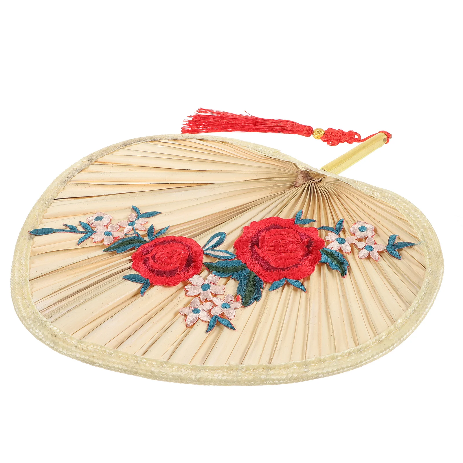 Abanico de hoja de palma tejido a mano de estilo chino, ventilador de mano Natural refrescante para caminar al aire libre, decoración del hogar, accesorio para actuación en escenario