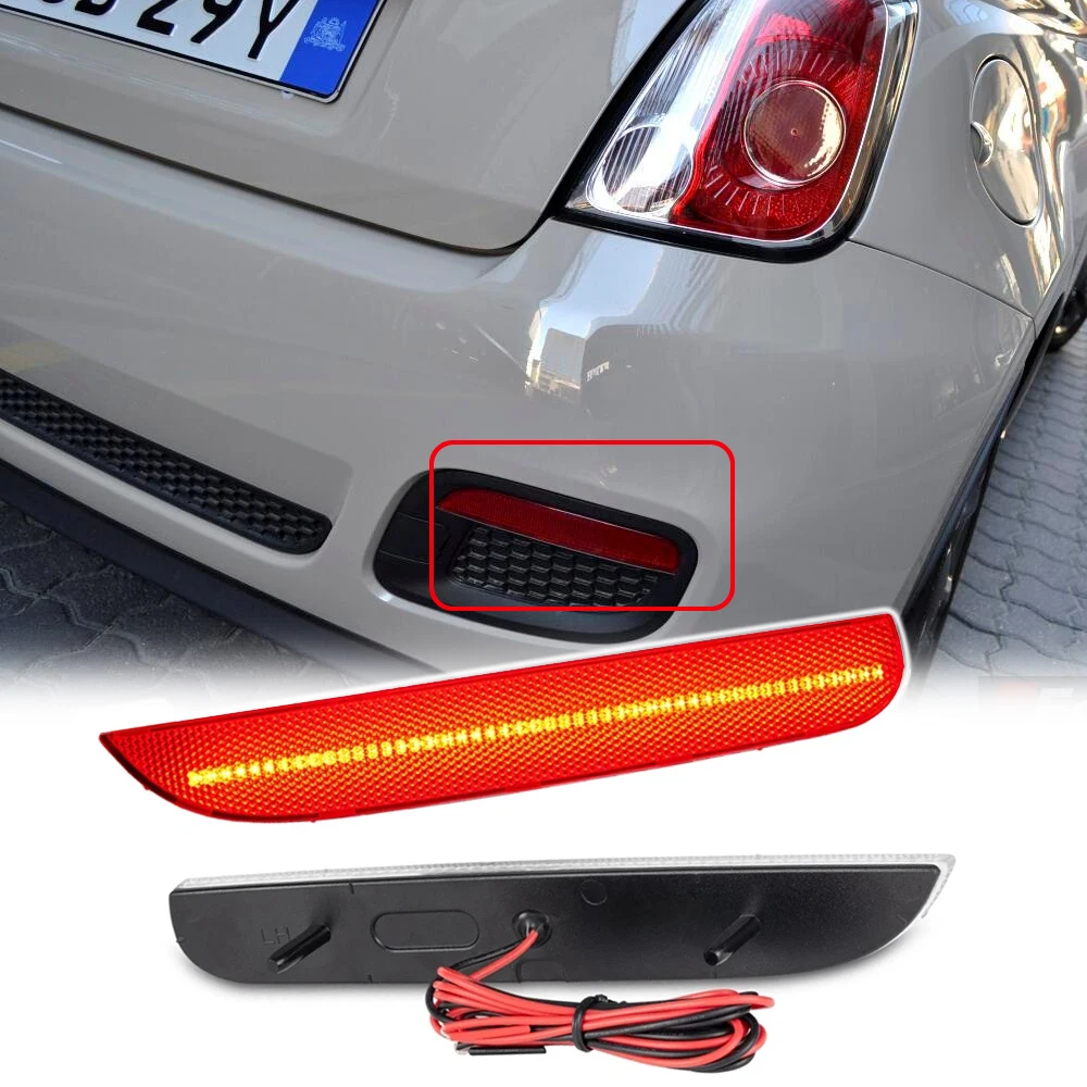 

Red LED Rear Bumper Brake Stop Light for FIAT 500 2012-2017 Backup Warning Lamp