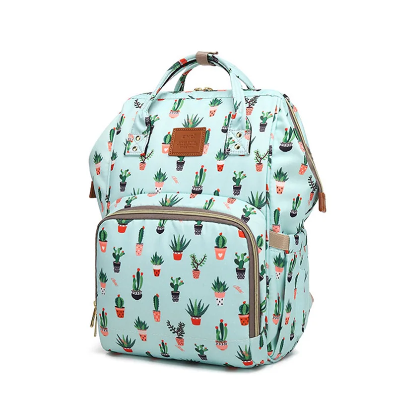 Imagem -03 - Cactus Impressão Múmia Mochila Pendurado Trole Fralda Cuidados com o Bebê Mochilas Bolsa Maternidade Mãe Fralda Bagpack