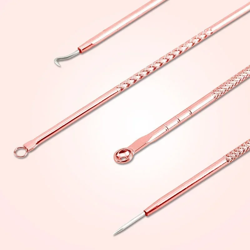 Akne-Nadeln zur Entfernung von Mitessern, Akne-Entferner mit schwarzen Punkten, Tiefenreinigungs-Mitesser-Eliminatoren für das Gesicht, Hautpflege-Tools, 4 Stück