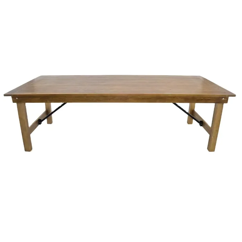 Solid Wood Farmhouse Dining Table Rustic Trestle Kitchen Furniture for Home Hotel Restaurant Banquet