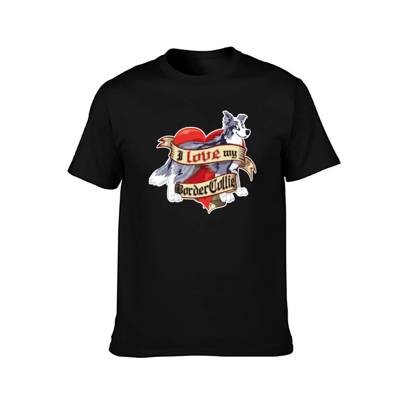I Love My Border Collie - Blue Merle T-Shirt Stretch Fabric Comfort T-Shirt