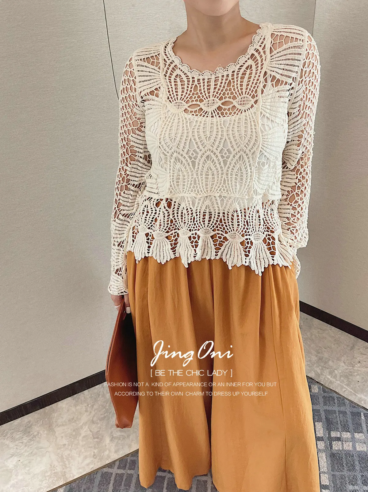 

Lace Hollow Out Shirt Blouse Tops Woman Clothing 2025 Summer Stylish Long Sleeve Korean Fashion Style Vintage Elegant New Lolita