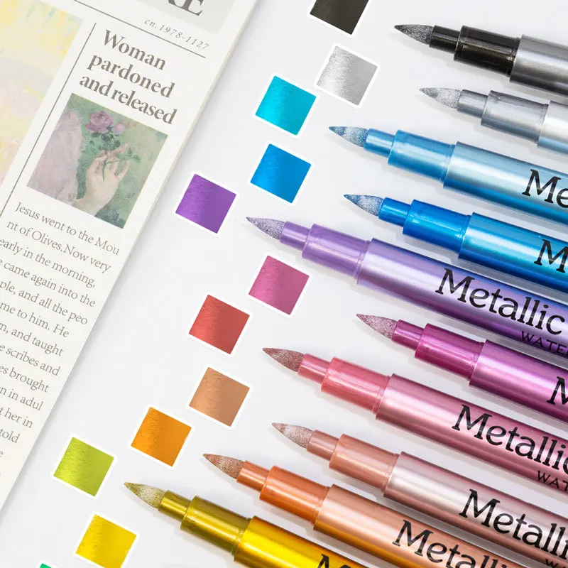 1pc Colors Metallic Waterproof Permanent Marker Pens for DIY Epoxy Resin Mold Drawing Supplies Craft Graffiti Marker Pen