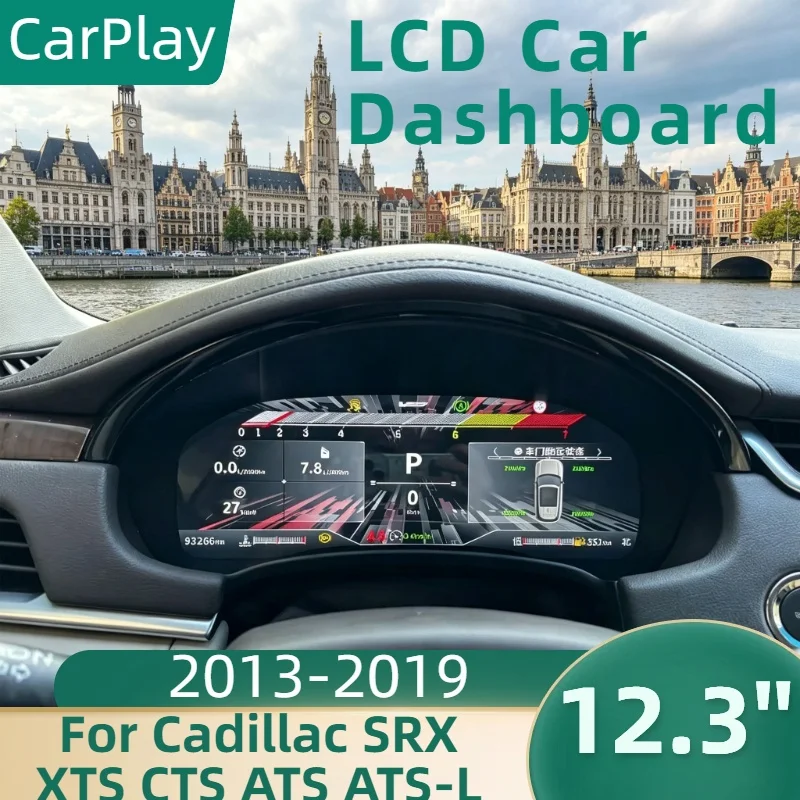 

CarPlay Auto Car Dashboard Meter 12.3" For Cadillac SRX XTS CTS ATS ATS-L 2013-2019 Cockpit Odometer Digital Instrument Cluster