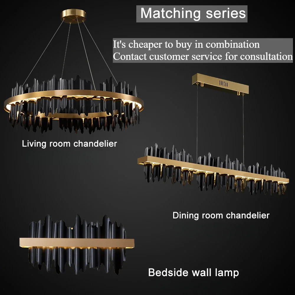 Modern LED Chandelier For Dining Room Iceberg Design hang lamp Kitchen Island Rectangle Light Fixture with dimmable