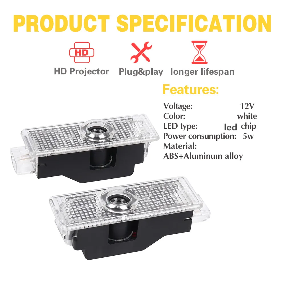 LED-Innenraumzubehör für Autos, Tür-Willkommensbeleuchtung für BMW F20 F52 E46 E90 E91 E92 E93 E85 E87 F30 F31 F34 F35 F80 F33 F36 E60 E61 – Detail 2