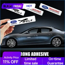 1/2pcs Auto Badge 3D Aluminum Stickers Car Trunk Body Emblem Decal Decoration Accessories For Ford Ranger Focus Racing Kuga WOLF