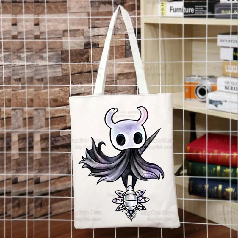 Hohle Ritter Spiel Cartoon Leinwand Schulter Einkaufstasche für Frauen Handtaschen Öko wieder verwendbare Einkaufstasche Vintage Mode Ulzzang Taschen