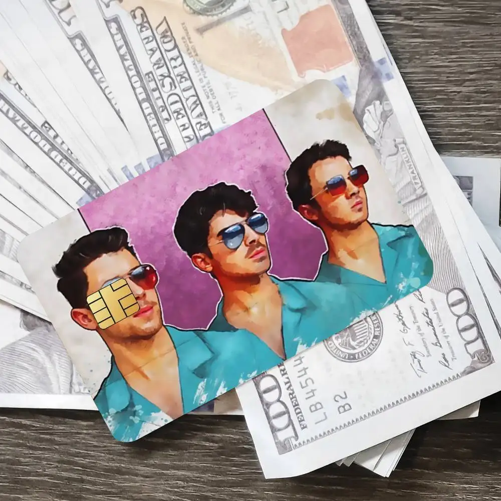 الفرقة جوناس براذرز ملصق الائتمان الجلد غطاء بطاقة ملصقات 4 قطعة فيلم حافلة تمرير الجبهة الديكور البنك الخصم مقاوم للماء #6