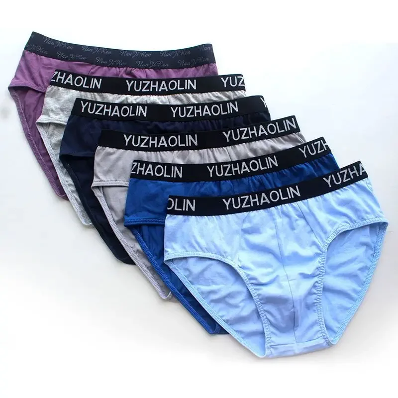 2026 New Teen Briefs Cotton Men's Underwear Men's Cotton Mid-rise Briefs Fashion Loose Boys Shorts 3/pcs