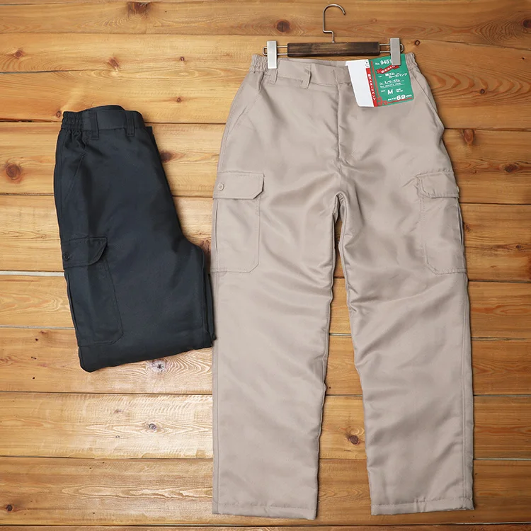 

Superb Value Cotton Work Trousers for Men Loose Fit Autumn Winter Windproof Warm Multi ket Long Pants Youth Casual Sle