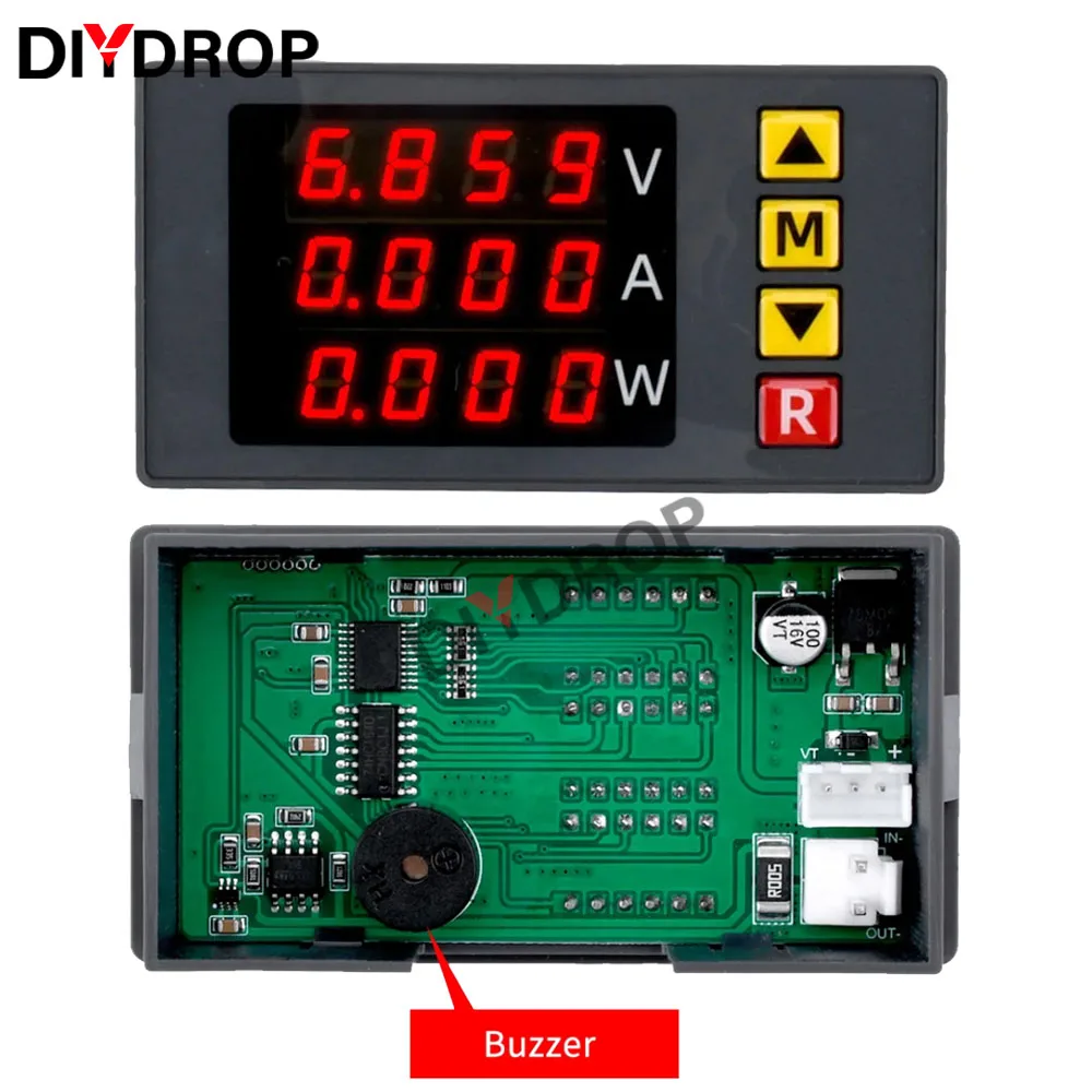 1000W DC Digital Voltmeter Ammeter Wattmeter 0-100V 10A Voltage Current Energy Meter Power Meter Voltage Detector Current Meter