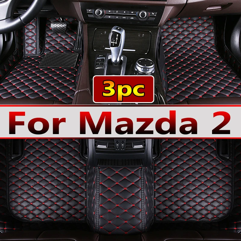 Car Floor Mats For Mazda2 Mazda 2 Demio Toyota Yaris R DJ DL 2015~2022 Leather Mat Rugs Carpets Interior Parts Car Accessories