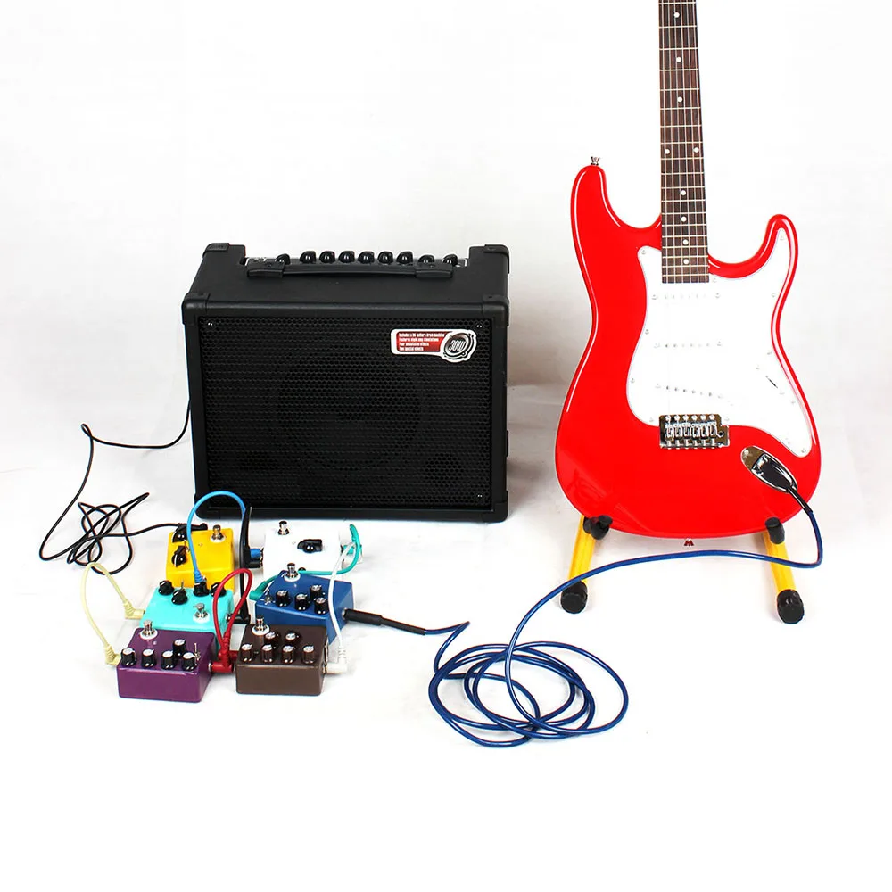 6 قطعة تأثير الغيتار دواسة كابل الغيتار كابل التصحيح 6.35 مللي متر زاوية التوصيل لا الضوضاء محمية كابل أجزاء الآلات الموسيقية اكسسوارات #4