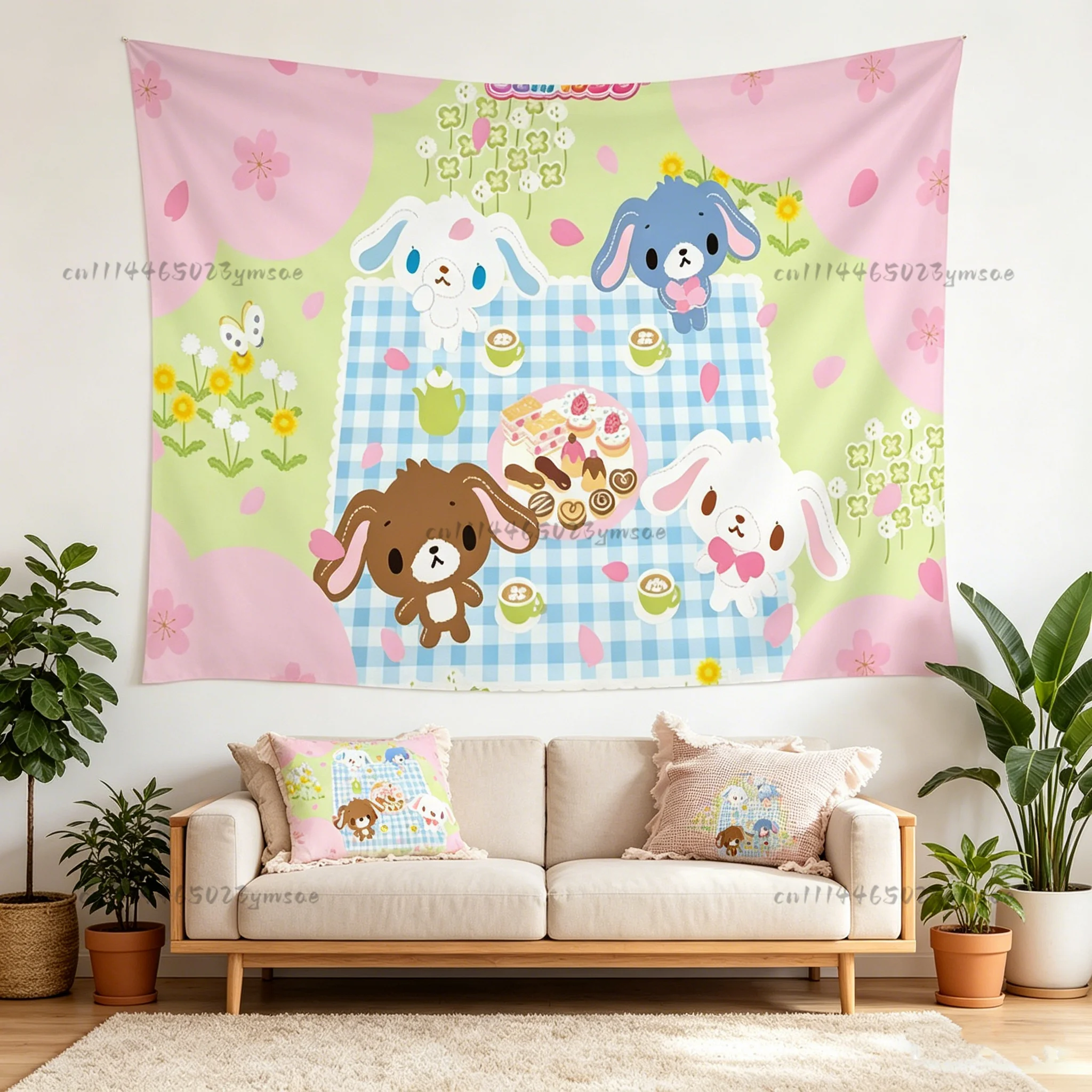 Cartoon-Karussell-Wandteppich, Anime-Wandteppich, ästhetischer Wandhintergrund für Wohnheime, Wanddekoration für Teenager-Mädchenzimmer, perfektes Geschenk für Fans, Flaggen – Detail 9