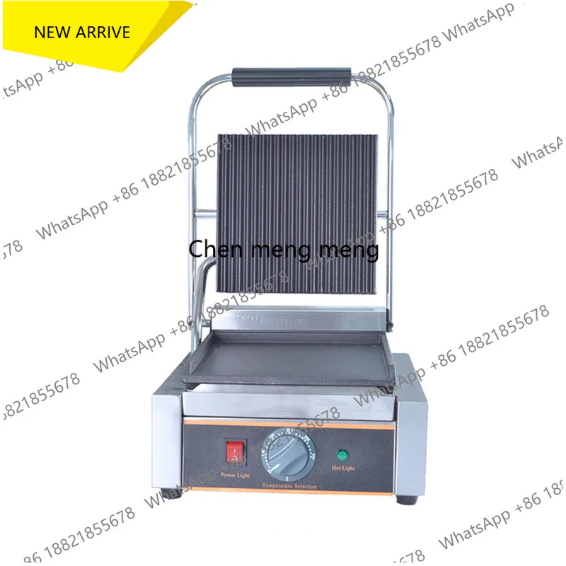 M138 upper pit and lower flat plate grilling stove, panini machine, electric sandwich machine, single head electric grilling sto