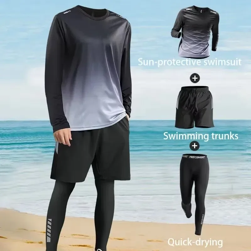 

Sports suit for men, autumn, running, quick-dry, long-sleeved T-shirt, pants, cycling, morning run, training